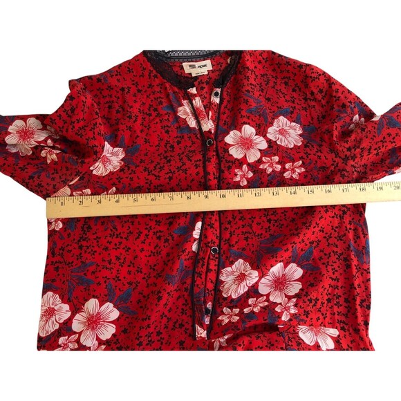 Zadig & Voltaire Women's Ruti Pensee Long Sleeve Floral Silk Red Mini Dress Sz S - Picture 7 of 9